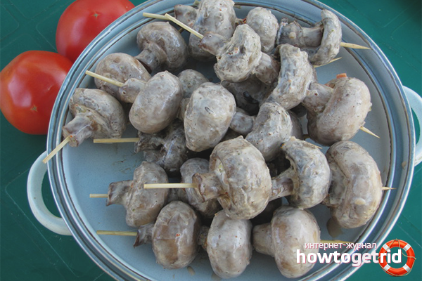 Мариновани шамбини в заквасена сметана